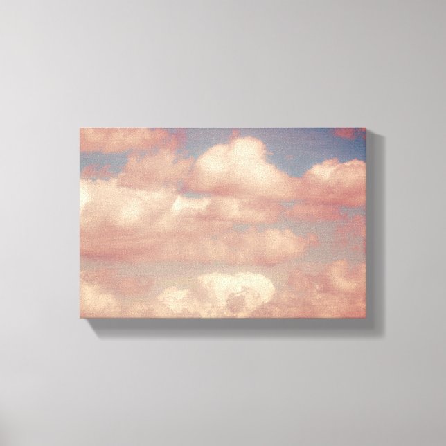 Pink Clouds & Blue Sky Nature Wrapped Canvas Leinwanddruck (Vorderseite)