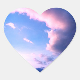 Pink clouds Herz-Aufkleber