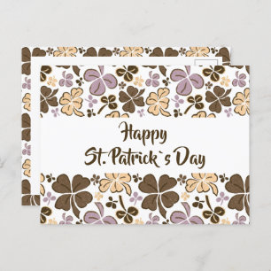 Pink Clover Kleeblatt Pattern St Patrick`s Day Postkarte
