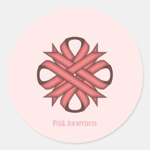 Pink Clover Ribbon von Kenneth Yoncich Runder Aufkleber