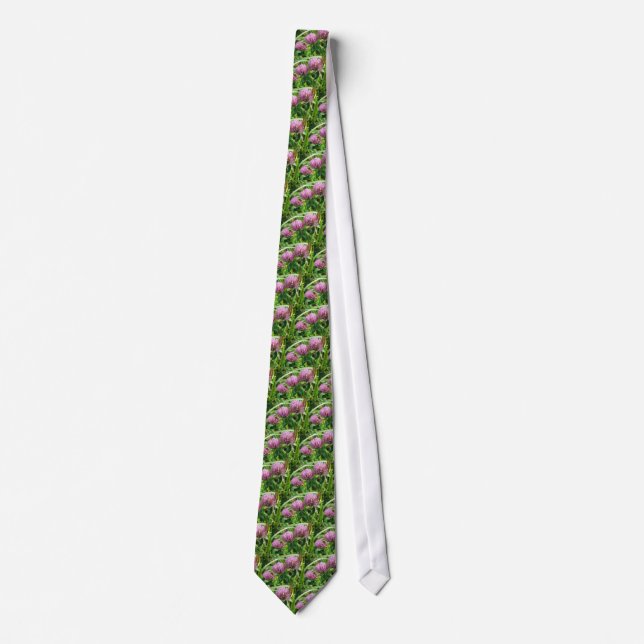 Pink Clover Wildblume - Trifolium pratense Krawatte (Vorderseite)