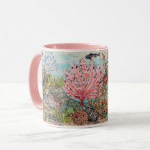 Pink Coastal Chic Sea Life Ocean Beach Marine Tass