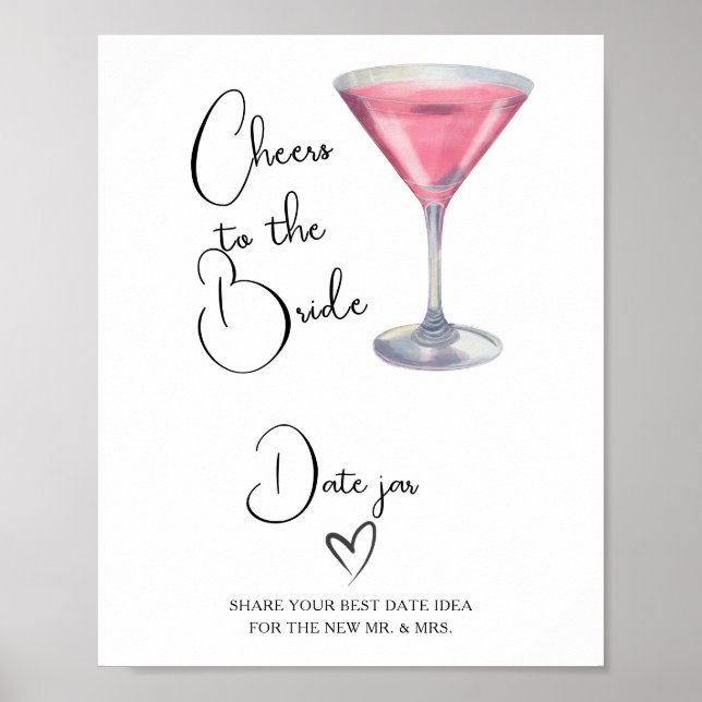 Pink cocktail Bridal shower Date night ideas Poster (Vorne)