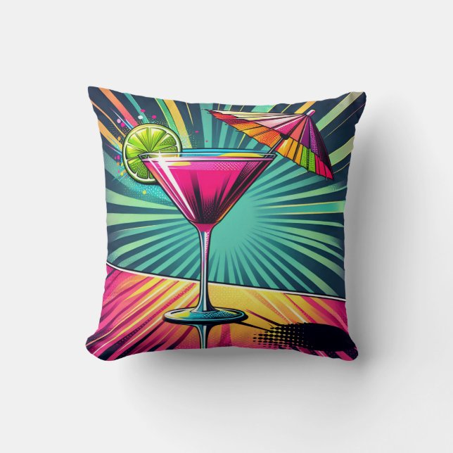 Pink cocktail Throw Cushion Kissen (Vorderseite)