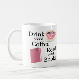 Pink Coffee and Book Lover Kaffeetasse