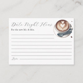 Pink Coffee Brautparty Thema Datum Nachtkarten Begleitkarte