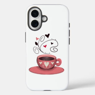 Pink Coffee Cup iPhone 16 Hülle