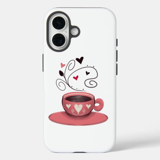 Pink Coffee Cup Case-Mate iPhone Hülle (Rückseite)