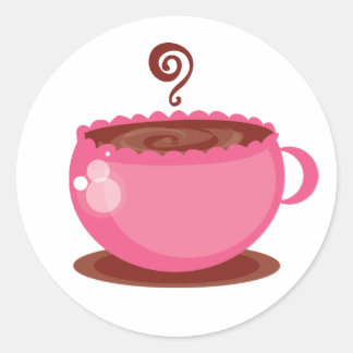 Pink Coffee Cup Coordinated Umschlag Aufkleber