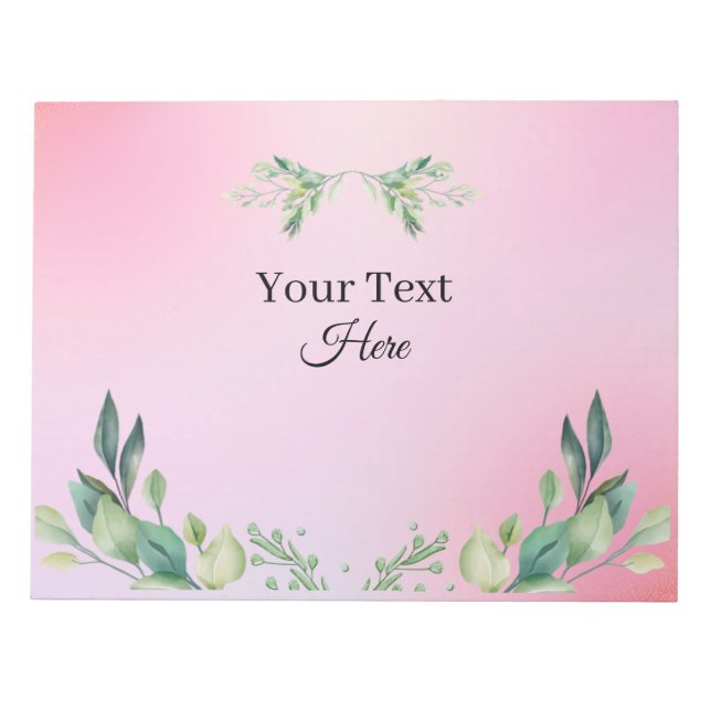 Pink color custom text  notizblock (Vorderseite)