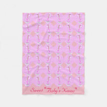Pink Color Quilt Giraffen Design Fleece Blanket