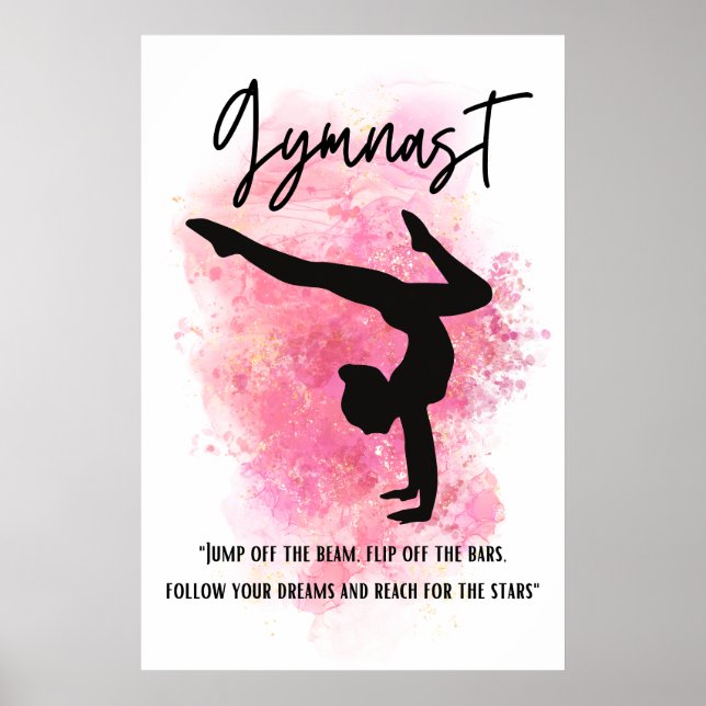 Pink Color Splash Gymnastik Poster (Vorne)