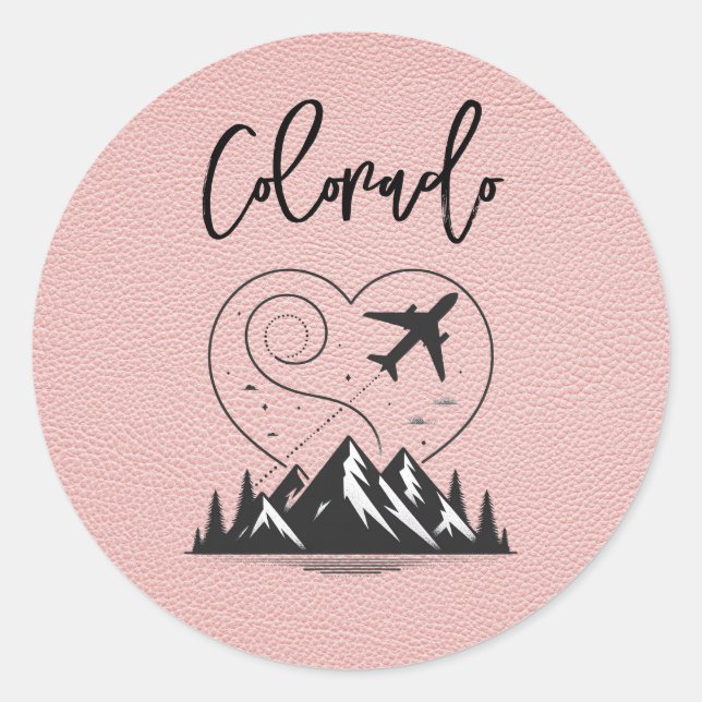 Pink Colorado Passport Runder Aufkleber (Vorderseite)