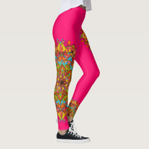 Pink Colorful Mandala Leggins