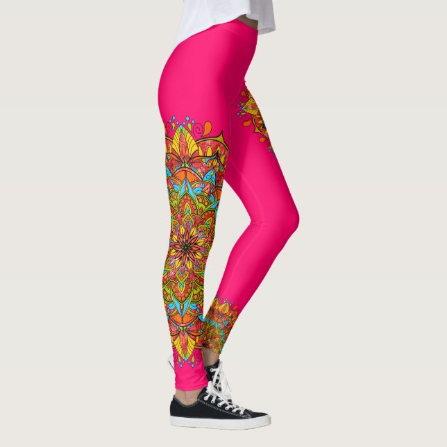 Pink Colorful Mandala Leggins (Rechts)