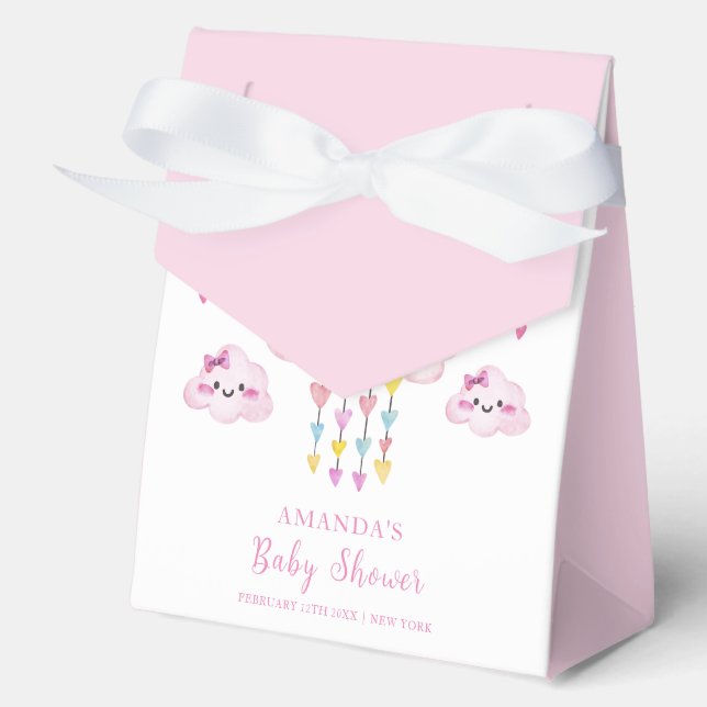 Pink Colorful Raindrop Sweetheart Baby Dusche Geschenkschachtel (Vorderseite)