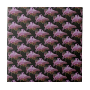 Pink Columbine Floral Art Tile Fliese