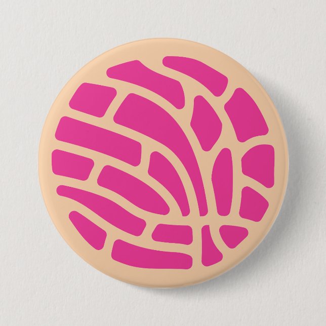 Pink Concha Pan de Huevo Bäckerei Button (Vorderseite)