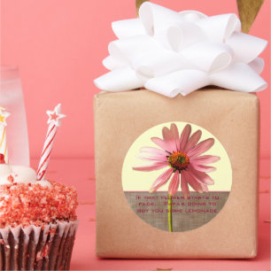 Pink Cone Blume - Wenn diese Blume zu verblassen b Runder Aufkleber
