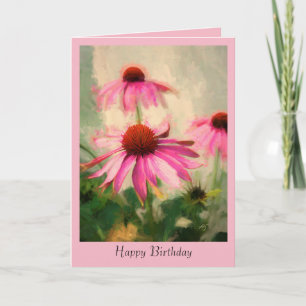 Pink Coneflower Geburtstagskarte Karte