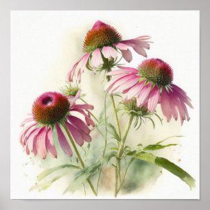 Pink Conefwers Art Print Poster