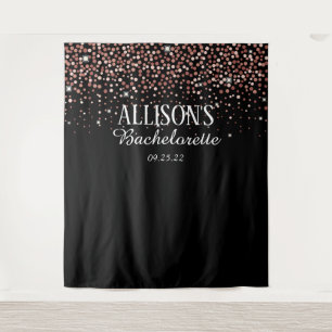 Pink Confetti Bachelorette Foto Stand Hintergrund Wandteppich