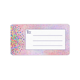 Pink Confetti Blank Mailing Adressaufkleber