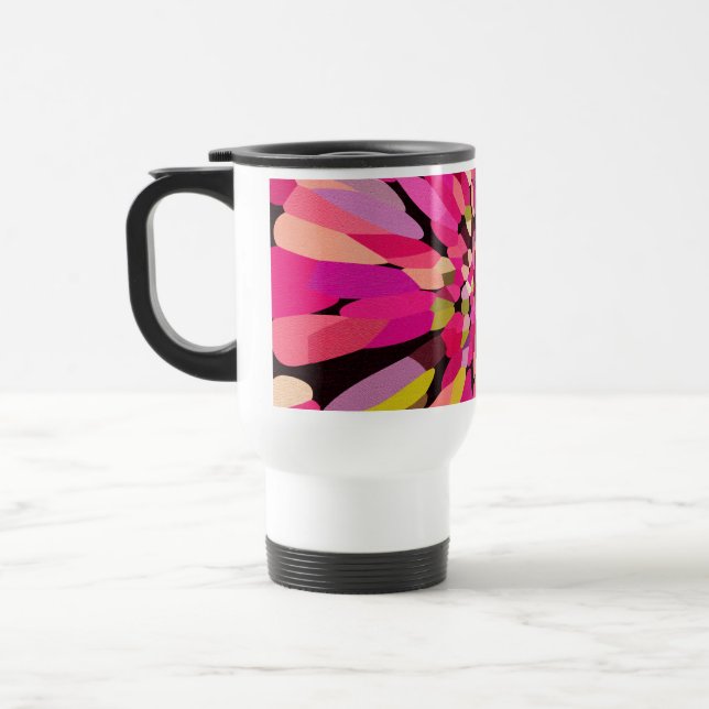 Pink Confetti Blume Reisebecher (Links)