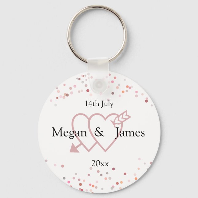 Pink Confetti Circles Schlüsselanhänger (Vorderseite)