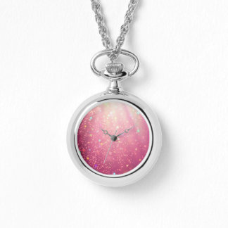 Pink Confetti Ethereal Necklace Watch Armbanduhr