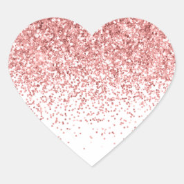 Pink Confetti Glitzy Glam Sparkle Glitzer Herz-Aufkleber