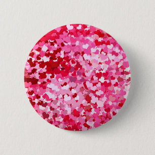 Pink Confetti Hearts Button