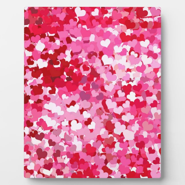 Pink Confetti Hearts Fotoplatte (Vorderseite)