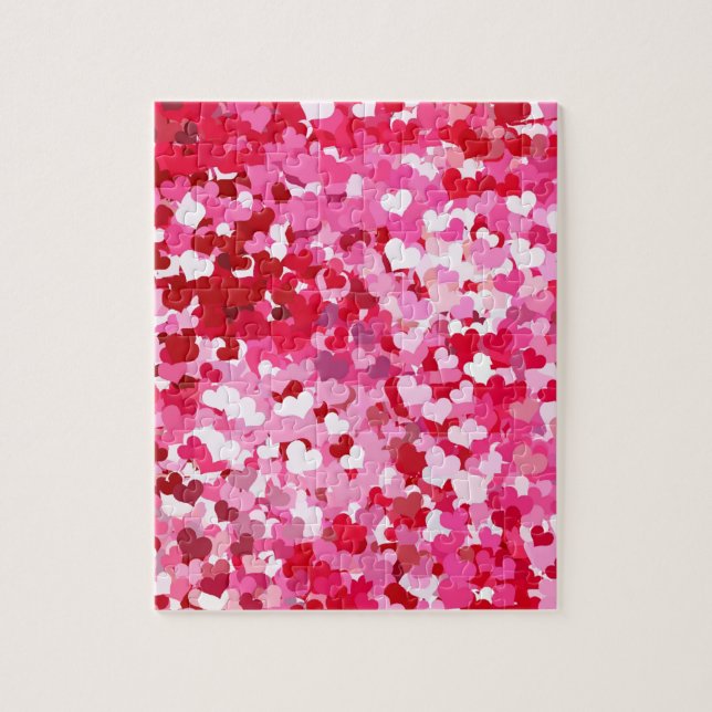 Pink Confetti Hearts Puzzle (Vertikal)