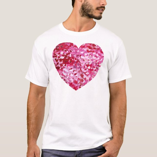 Pink Confetti Hearts T-Shirt (Vorderseite)