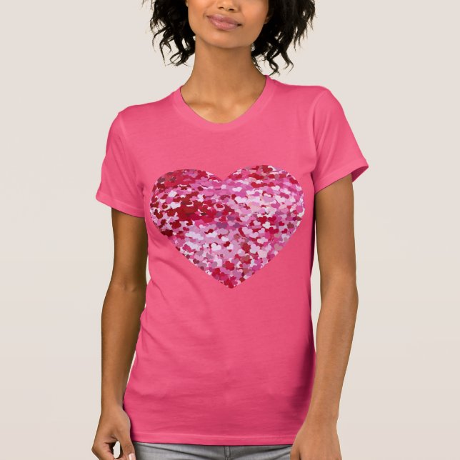 Pink Confetti Hearts T-Shirt (Vorderseite)