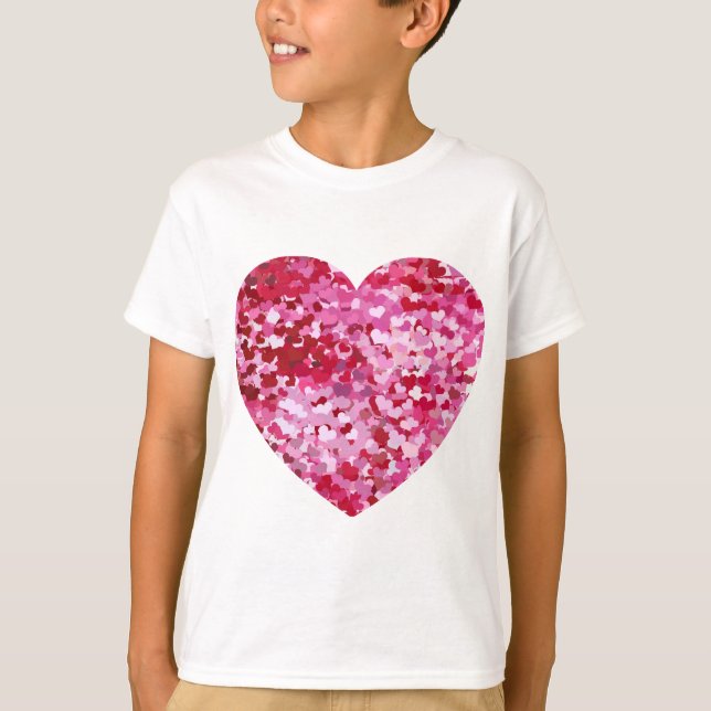Pink Confetti Hearts T-Shirt (Vorderseite)