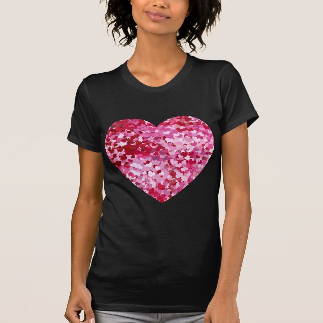 Pink Confetti Hearts T-Shirt (Vorderseite)