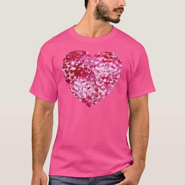 Pink Confetti Hearts T-Shirt (Vorderseite)