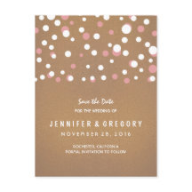 Pink Confetti Lässig und romantisch Save the Date