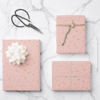 Pink Confetti Pastellpapier Geschenkpapier Set