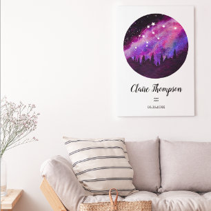 Pink Constellation Wassermann Horoskop-Sternzeiche Poster