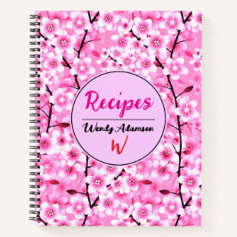 Pink Cookbook Geschenk für sie | Bestes Blumenreze Notizbuch