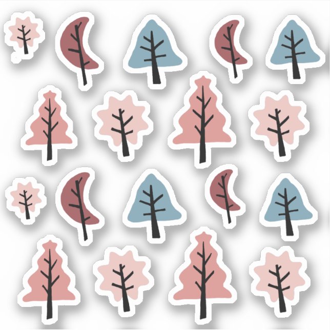 Pink Cookie Form Weihnachtsbaum Sticker Pack (Vorderseite)