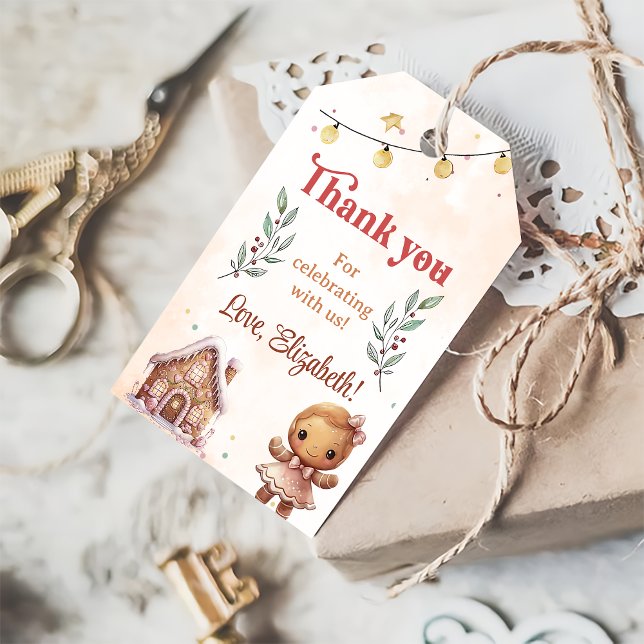 Pink Cookie Weihnachten Geburtstagsparty Geschenkanhänger (Von Creator hochgeladen)