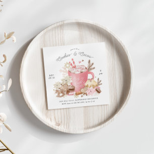 Pink Cookies und Kakao-Feier einladen Einladung