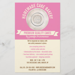 Pink Cooking Custom Logo Bakery Flyer