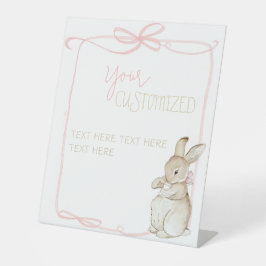 Pink Coquett Peter Rabbit Geburt Custom Sign Sockelschild