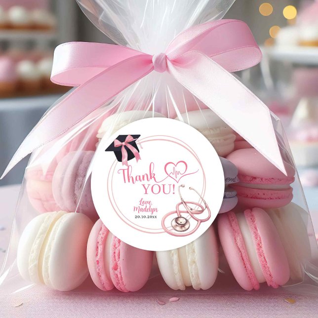 Pink Coquette Abschluss Nurse Danke Stickers (Von Creator hochgeladen)