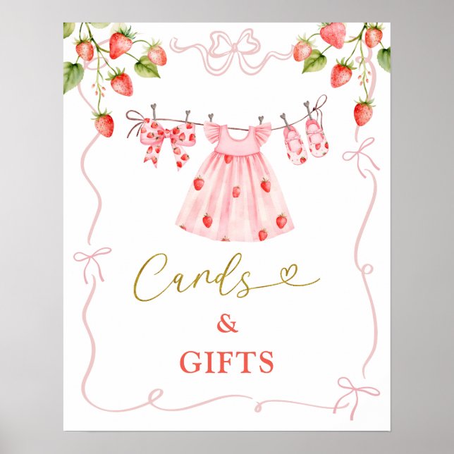 Pink Coquette Baby Clothes Berry Cards and Gifts Poster (Vorne)